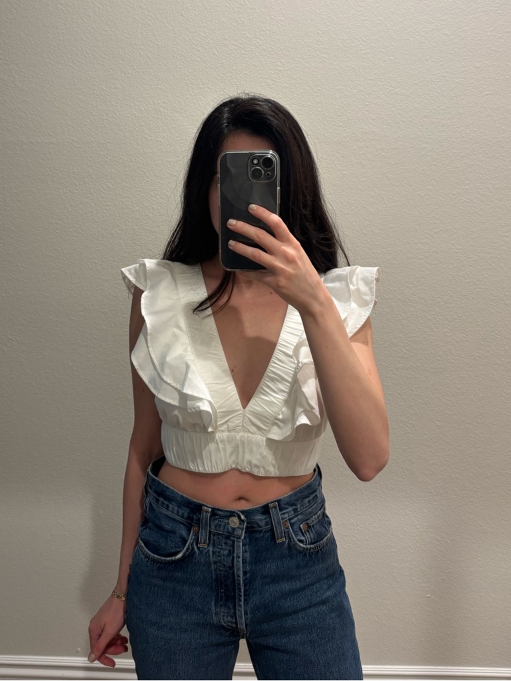 Abercrombie & Fitch Poplin Crop Top